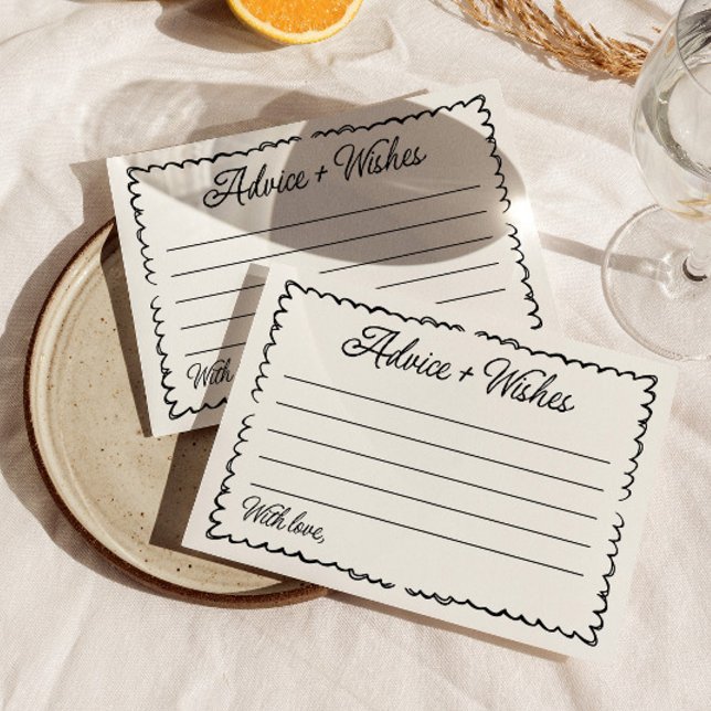 Advice and Wishes Bridal Shower Game Wavy Border Enclosure Card (Creator Uploaded)