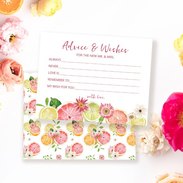 Advice and Wishes Citrus Bridal Shower Card (Creator Uploaded)