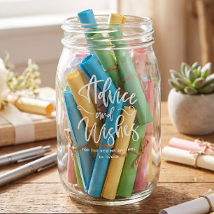 Advice and Wishes Engraved Wedding Mason Jar