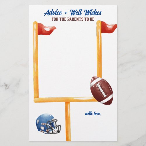 Advice and Wishes Football Baby Shower Game Flyer