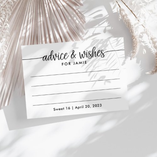 Advice and Wishes for Birthday Customized  Lined Enclosure Card