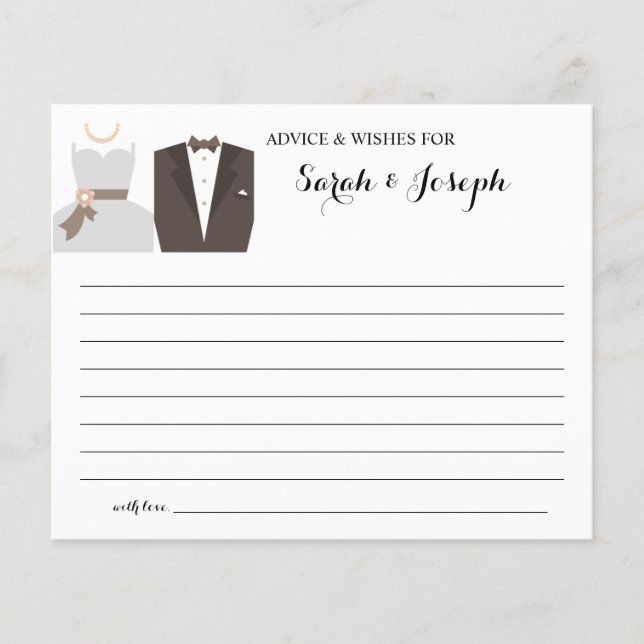 Advice and Wishes for Couple Bridal Shower card Flyer (Front)