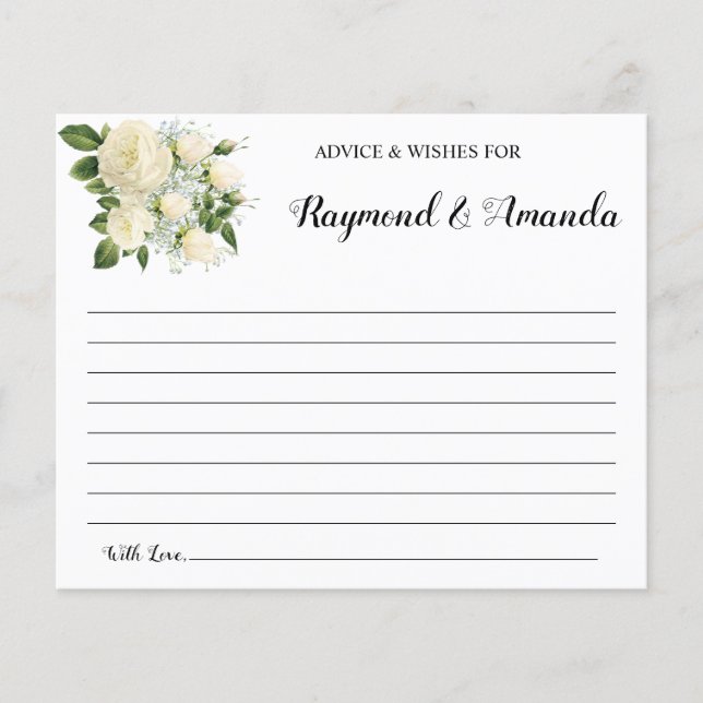 Advice and Wishes for Couple Bridal Shower Card Flyer (Front)