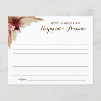 Advice and Wishes for Couple Bridal Shower card Flyer