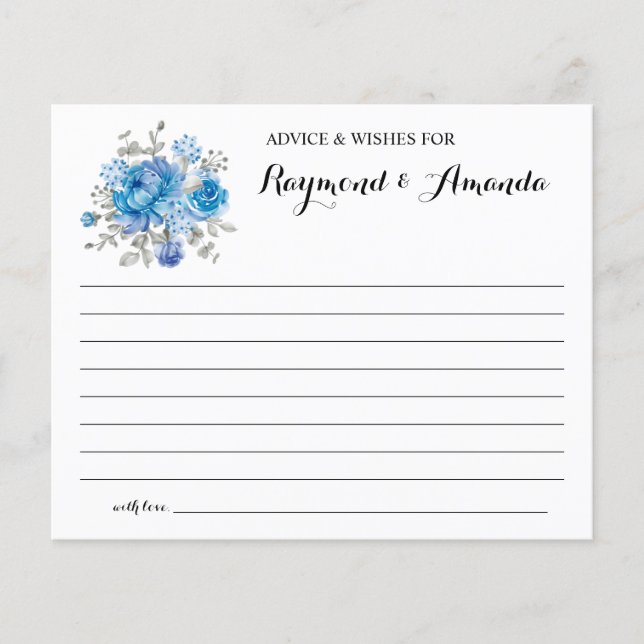 Advice and Wishes for Couple Bridal Shower card Flyer (Front)