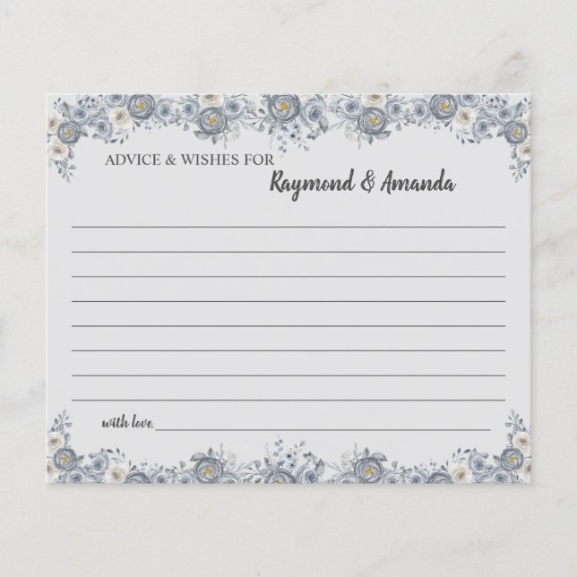 Advice and Wishes for Couple Bridal Shower Card Flyer (Front)