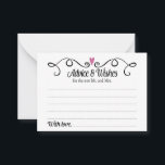 Advice and Wishes for New Mr Mrs Wedding Cards<br><div class="desc">These stylish Advice & Wishes cards will be the perfect addition to your wedding reception. It features a swirly black border with a plum purple heart on top. The text inside is "Advice & Wishes" in a fun black script font and "for the new Mr. and Mrs." in a simple...</div>