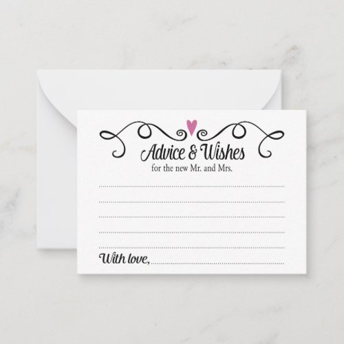 Advice and Wishes for New Mr Mrs Wedding Cards
