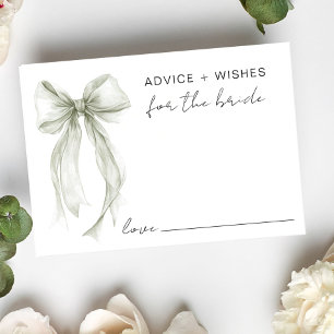 Advice And Wishes For The Bride Sage Bridal Shower Enclosure Card
