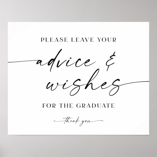 Advice And Wishes For The Graduate Sign (Front)