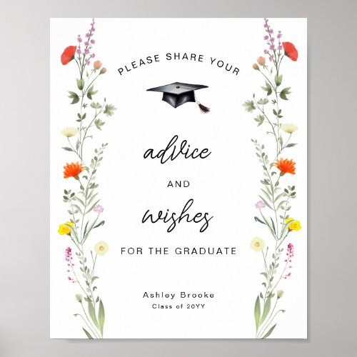 Advice and Wishes for the Graduate Wildflower  Poster