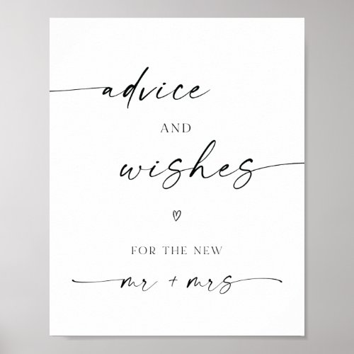 Advice and Wishes For the Mr  Mrs Wedding Poster