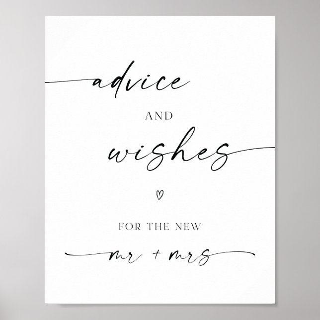 Advice and Wishes For the Mr. & Mrs. Wedding Poster (Front)