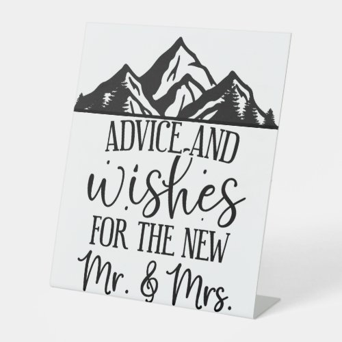 Advice and Wishes for the Mrs and Mrs Wedding Pedestal Sign