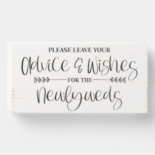 Advice and Wishes for the Newlyweds Sign