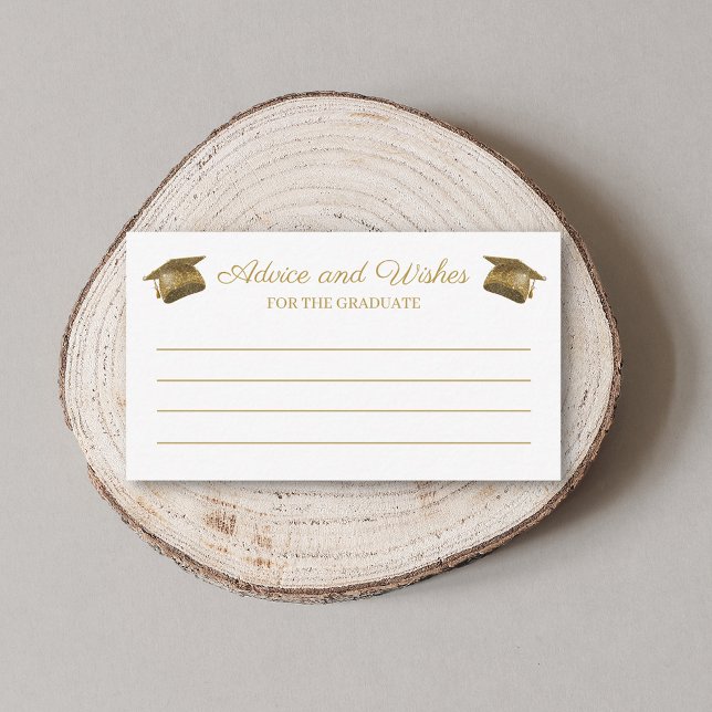  advice and wishes graduation party gold chic note card (Creator Uploaded)