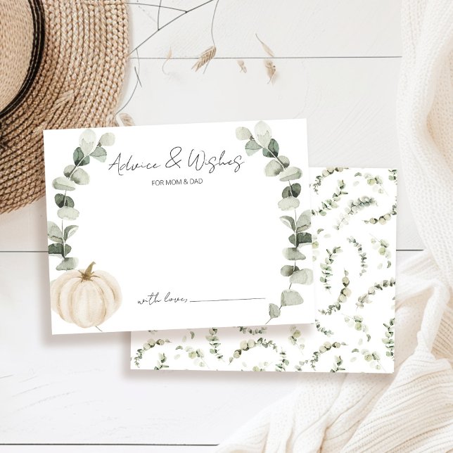 Advice and Wishes Little Pumpkin Baby Shower Enclosure Card (Creator Uploaded)