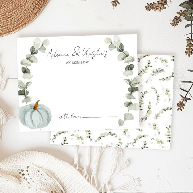 Advice and Wishes Little Pumpkin Baby Shower Enclosure Card (Creator Uploaded)