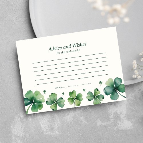 Advice and Wishes Lucky in Love Bridal Shower  Enclosure Card
