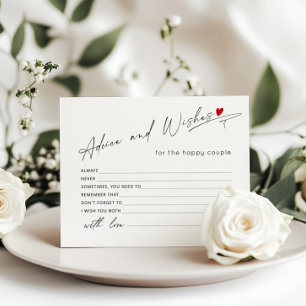 Advice and wishes minimalist script bridal shower
