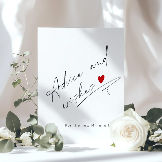 Advice and wishes Modern script Bridal Shower Poster (Creator Uploaded)