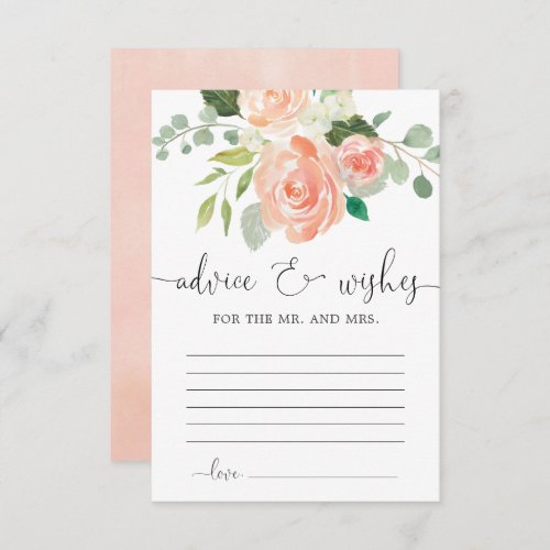 Advice and Wishes peach floral greenery cards