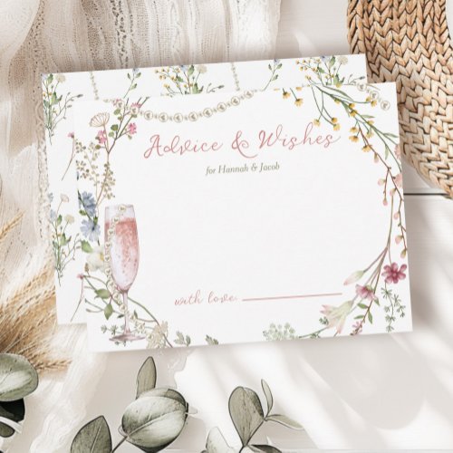 Advice and Wishes Pearls and Prosecco Bridal Enclosure Card