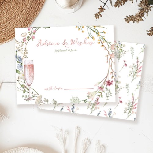 Advice and Wishes Petals and Prosecco Bridal Enclosure Card