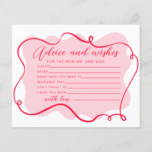 Advice and wishes retro pink and red wavy frame