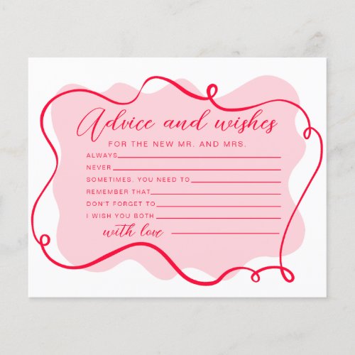 Advice and wishes retro pink and red wavy frame