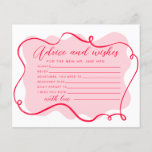 Advice and wishes retro pink and red wavy frame<br><div class="desc">Advice and wishes retro pink and red wavy frame card.
Matching items available.</div>