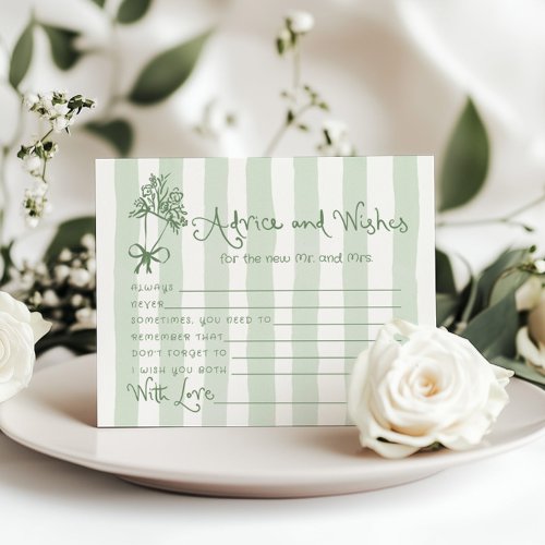 Advice and wishes Sage green Off the Market card