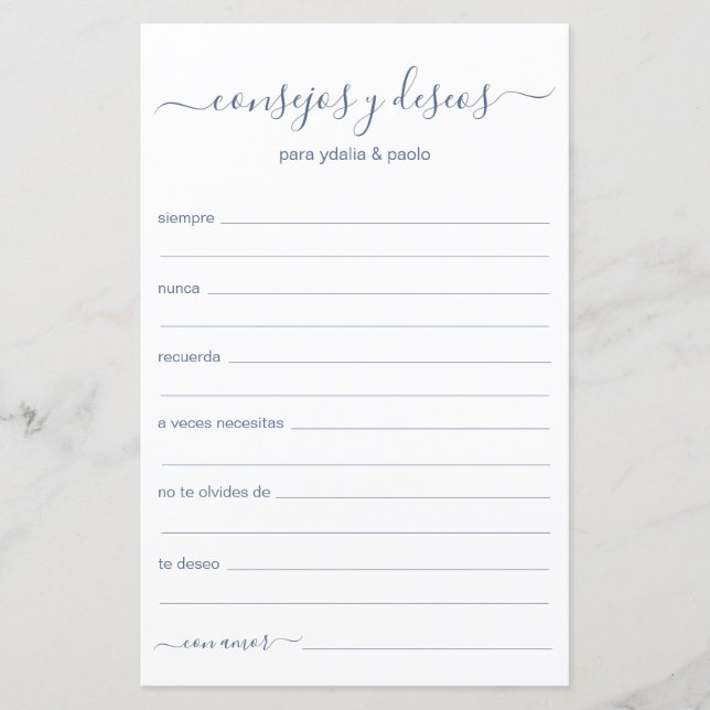 Advice and Wishes Spanish (Front)