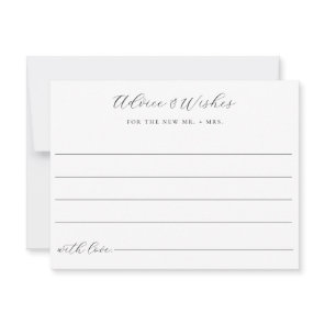Advice and Wishes Wedding Note Card