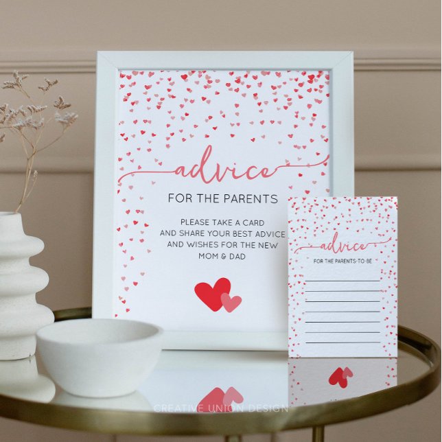Advice Card Baby Shower Activity (little sweetheart baby shower)