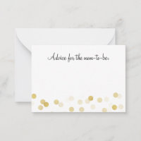 Advice Card Baby Shower Gold Foil Glitter Lights