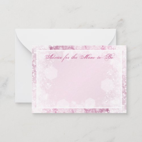 Advice Card Baby Shower Night Sparkle Pink Business Cards