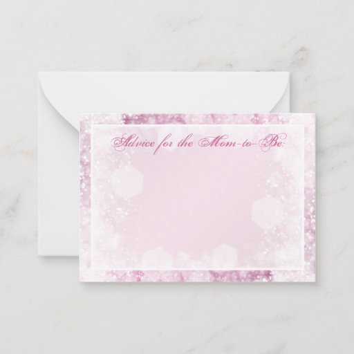 Customizable Advice Card Baby Shower Night Sparkle Pink Business Cards