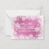 Advice Card Baby Shower Night Sparkle Pink (Back)