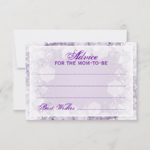 Advice Card Baby Shower Night Sparkle Purple