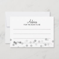 Advice Card Baby Shower Silver Foil Glitter Lights