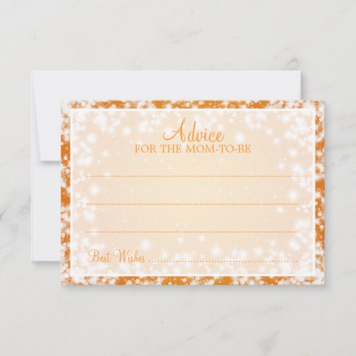 Advice Card Baby Shower Winter Sparkle Orange