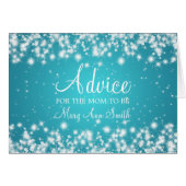 Advice Card Baby Shower Winter Sparkle Turquoise (Front Horizontal)
