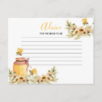 Advice Card Bee Botanical Floral Baby Shower