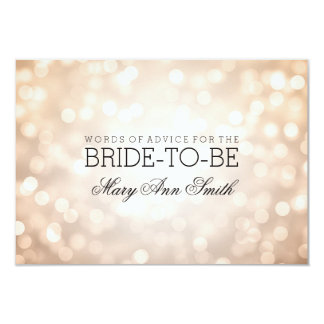 Advice Card Bridal Shower Copper Glitter Lights