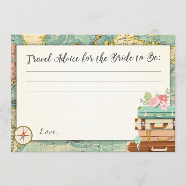 Advice card Bride Bridal shower Game Miss to Mrs (Front)