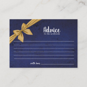 Advice Card Dark Blue with Gold Bow