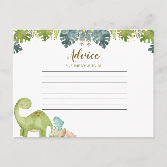 Advice Card Dinosaur Greenery floral (Front)