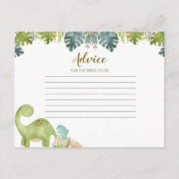 Advice Card Dinosaur Greenery Floral by HappyPartyStudio at Zazzle