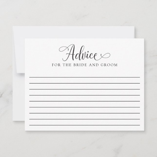Advice Card Elegant Wedding Minimal Script Modern (Front)